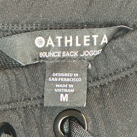 Athleta Bounce Back Jogger Pants Womens Size M Black Drawstring Zip - Picture 2 of 7